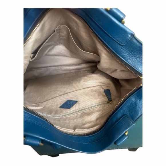 Fossil Navy Leather Shoulder Bag With Strap - Picture 10 of 12